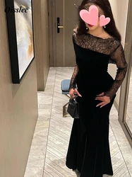 Oisslec Dress Elegant Vintage Sexy Black Mermaid Lace Backless Customize Formal Occasion Prom Dress Evening Party Gowns