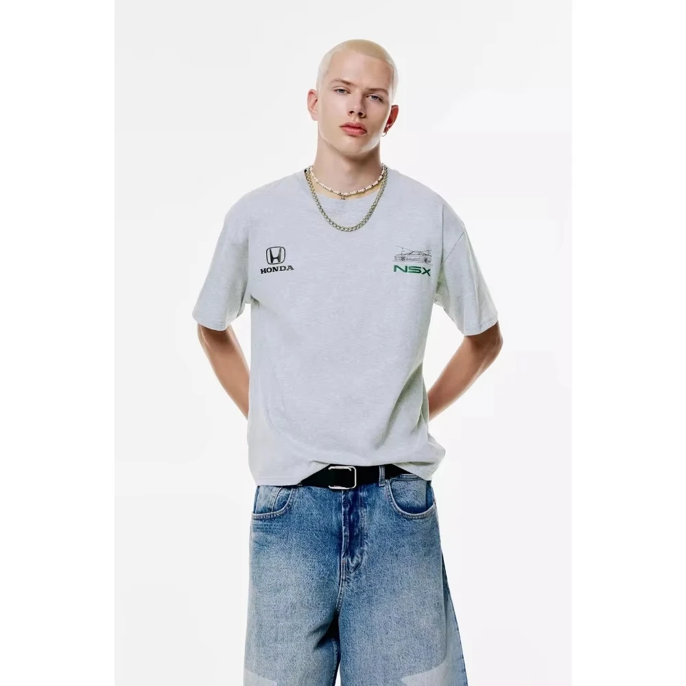 هوندا 2026 جديد حار الرجال والنساء تي شيرت NSX الصيف تي شيرتات قطن الربيع والخريف دراجة نارية على الطرق الوعرة فضفاضة كبيرة الحجم #4