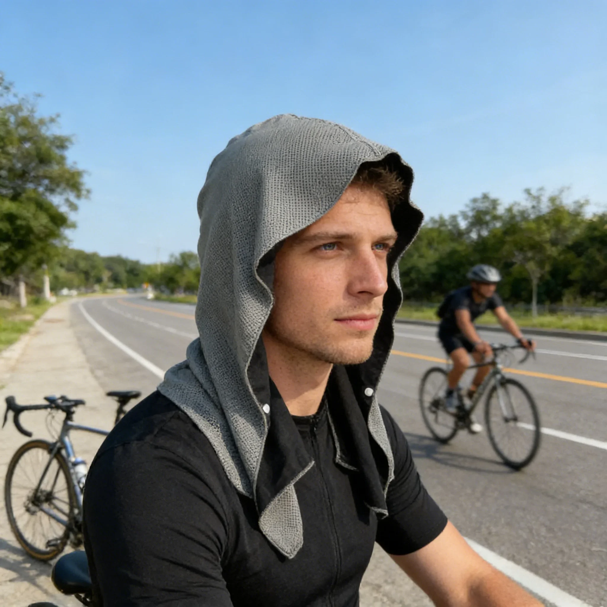 Cooling Hoodie Towel- Hood Towel, Evaporative Cool Technology, Cools Instantly When Wet, , Great for Sports, Fitness, Gym