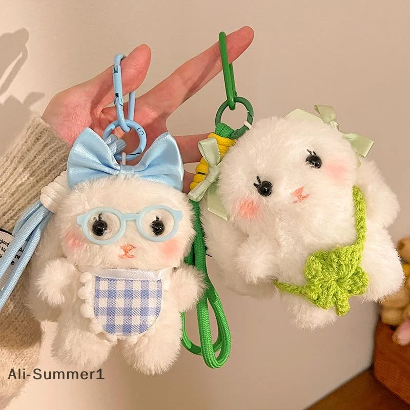 

【E】Cartoon Plush Rabbit Keychain Stuffed Doll Toy Bag Pendant Charms Car Keyring Accessories For Women Couples Kawaii Gift