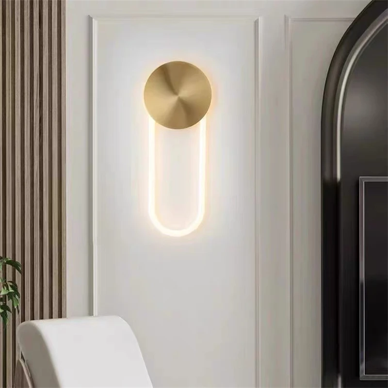 

Gold Acrylic Wall Lamp Modern Living Room Bedroom Bedside LED Wall Lights Aisle Corridor Staircase Lamps Decor Wall Sconce Light