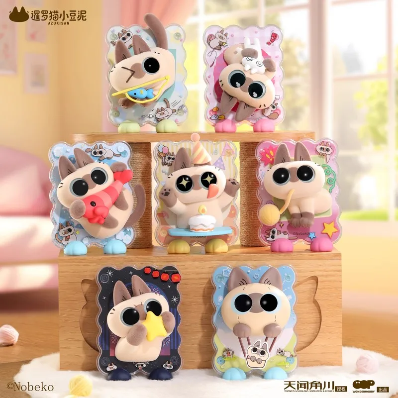 سيامي القط أزوكي أزوكيسان شفاء لحظة سلسلة صندوق أعمى أنيمي الشكل ثلاثية الأبعاد مغناطيس الثلاجة مكتب حلية لعبة هدية للأطفال #1