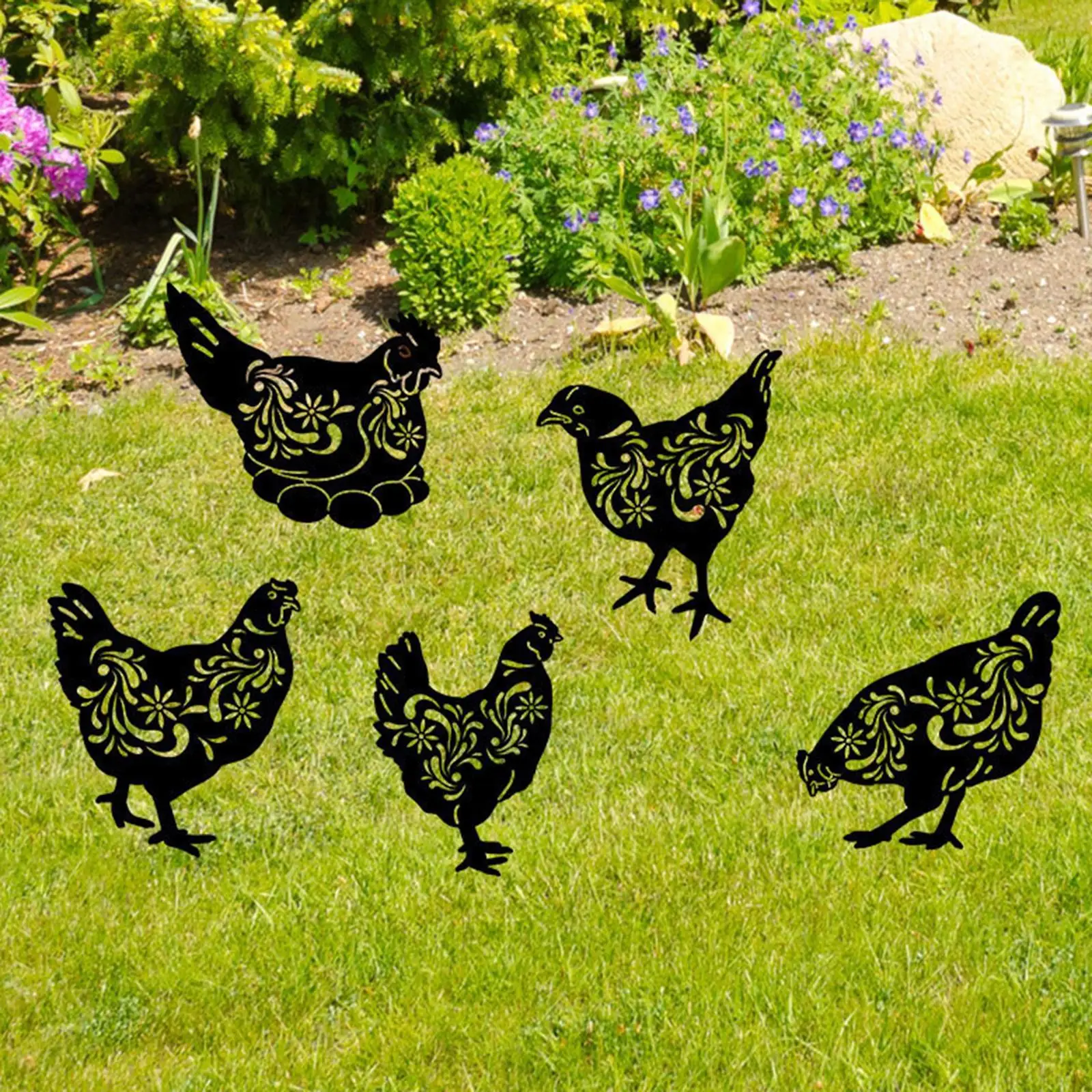 

Металлические садовые колья для курицы, декор для заднего двора, украшение для газона