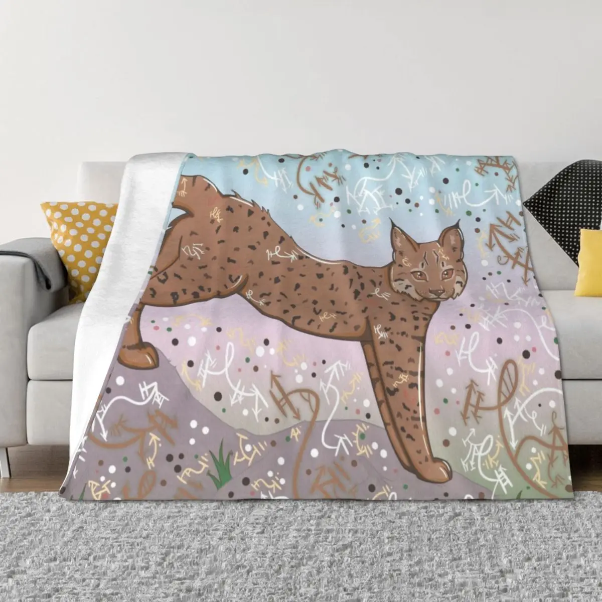 

Little Bobcat Throw Blanket Sleeping Bag Blankets For Baby Bed linens Shaggy Blankets