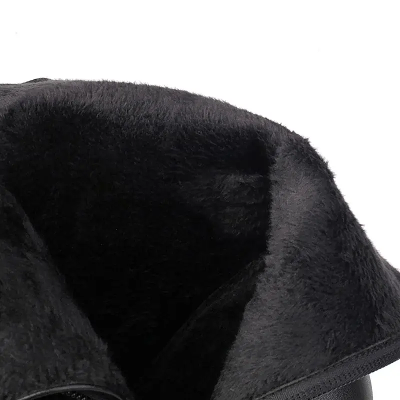 

ASILETO Design Женские ботинки с круглым носком на блочном каблуке 5 см на молнии со шнуровкой и пряжкой на ремне, большой размер 46 47 48 Повседневная повседневная обувь до середины икры Bota