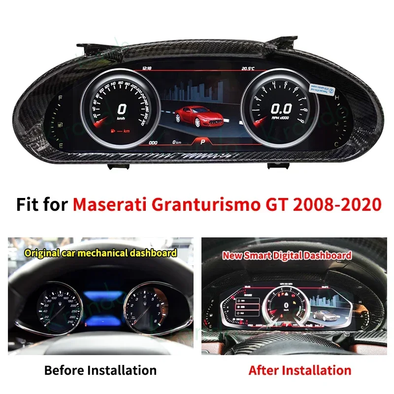 

12.3'' Linux Instrument LCD Panel For Maserati Granturismo GT 2008 - 2020 Dashboard Digital Cluster Virtual CockPit