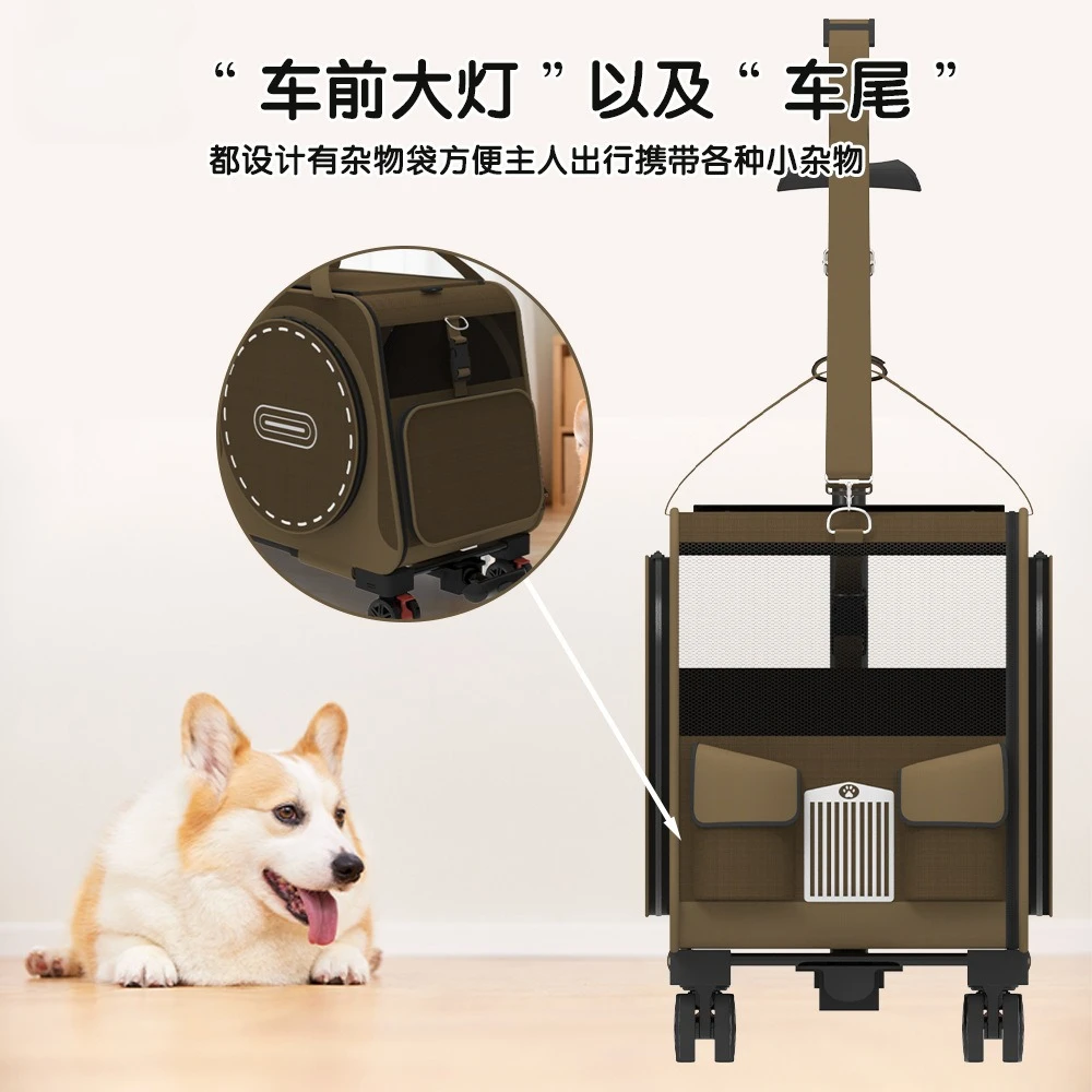 Transportín pliable 2 en 1 para perros y gatos pequeños – Bolsa de hombro - imagen 4