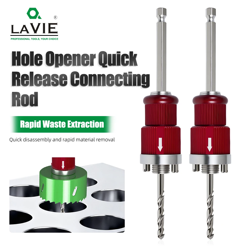 Hole Opener Quick Release Connecting Rod 8 6mm Hex Shank Designed for Use with Aluminum Pipes Steel Pipes Wood Boards and PVC