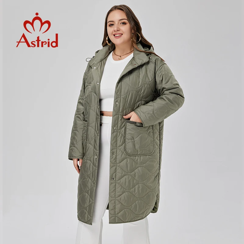 Astrid – parka à capuche pour femme, manteau Long, ample, rembourré, en coton fin, à la mode, collection printemps 2022