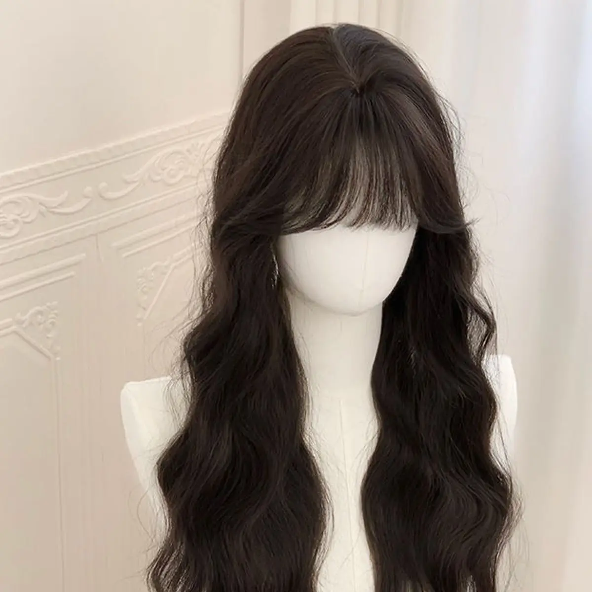 Lolita Wig for Women - Curly/Wavy/Bob Synthetic Hair with Fluffy Bangs, Realistic Cosplay Wig Full Set, Heat Resistant Fiber
