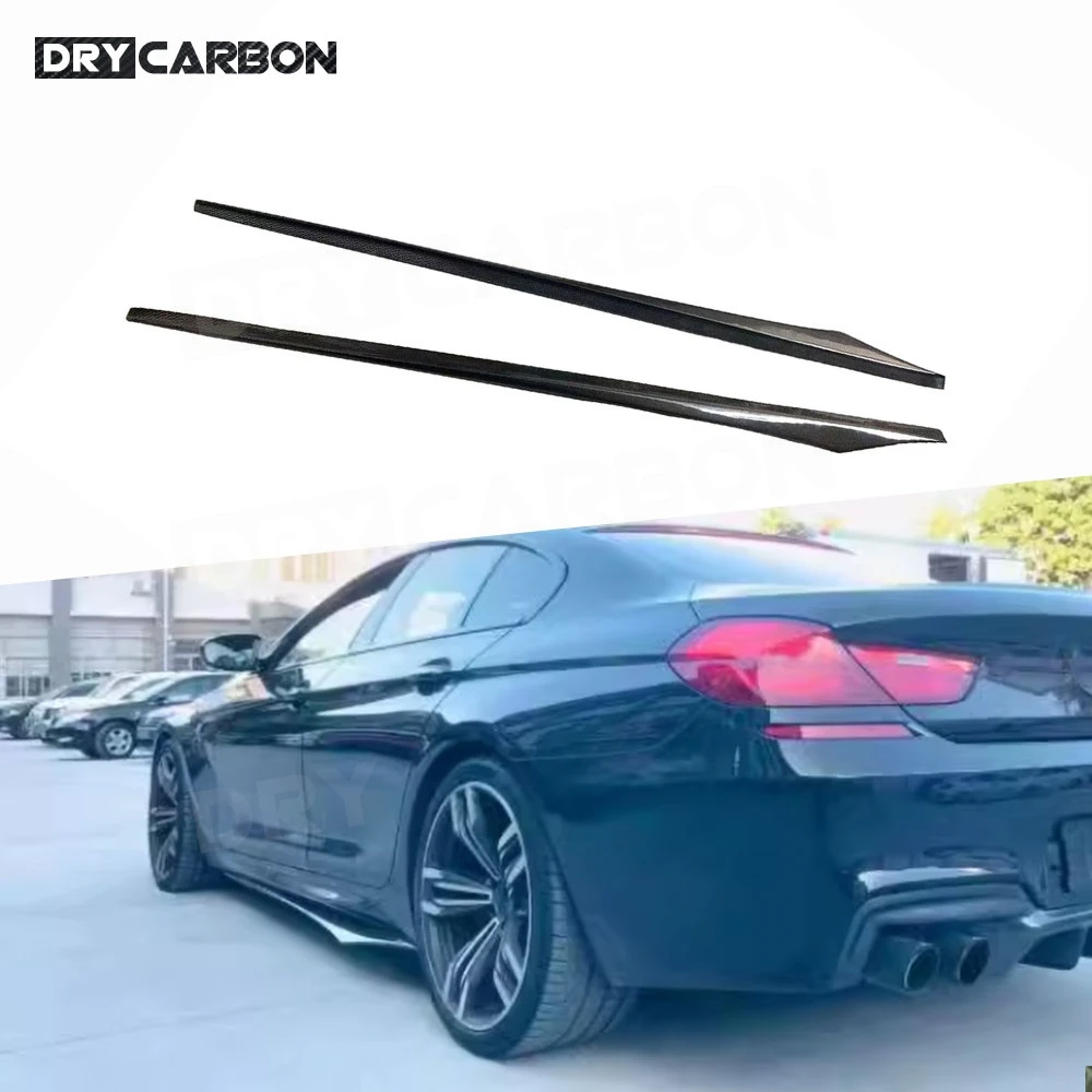 Carbon Fiber Side Skirts Extension Lip Apron Rocker Panel Body Kits Lip Splitters for BMW 6 Series F06 F12 F13 M6 2012-2016 FRP