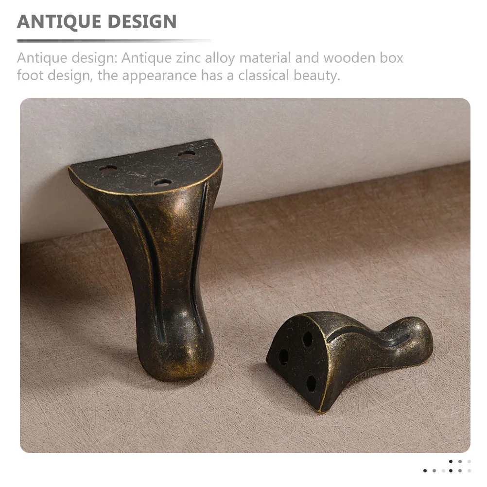 

6pcs Bronze Corner Protectors Zinc Alloy Wood Case Legs Vintage Jewelry Box Feet Box Corner Guards L Size