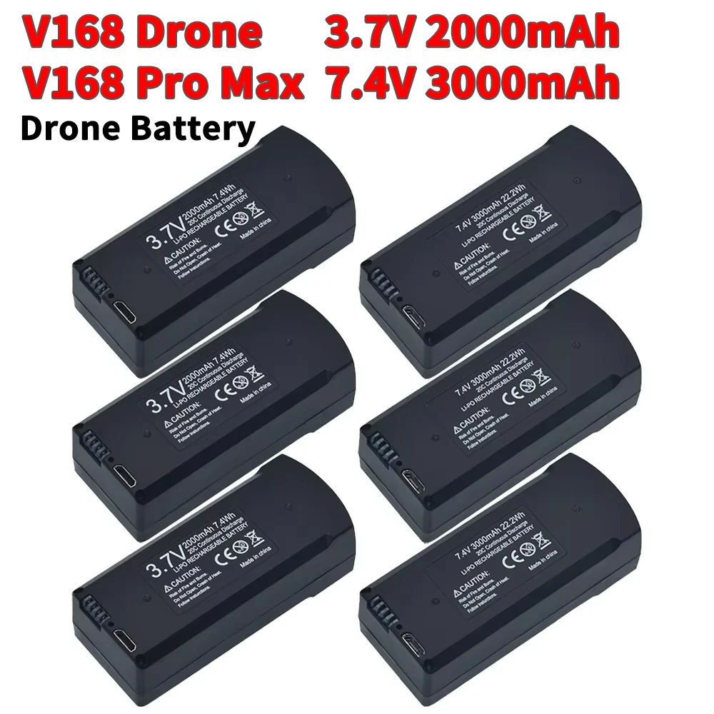 Oryginalna bateria do drona GPS V168 PRO MAX 3.7V 2000mAh Lipo, odpowiednia do RC V198 7.4V 3000mAh, zapasowa bateria do quadcoptera.