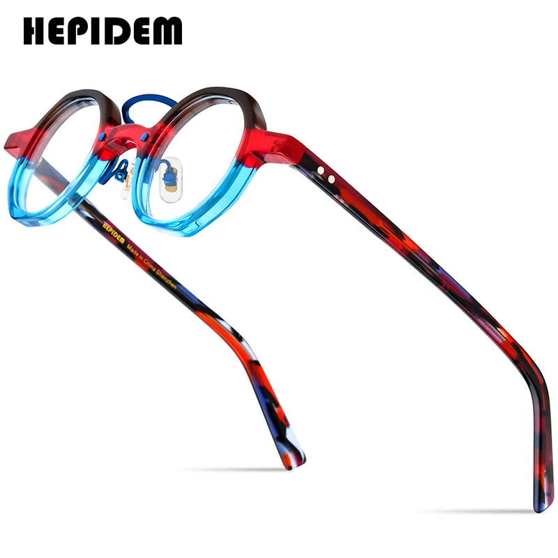 

HEPIDEM Acetate Glasses Frame Women New Vintage Round Eyeglasses Men Japanese Handmade Spectacles Retro Transparent Eyewear 9244