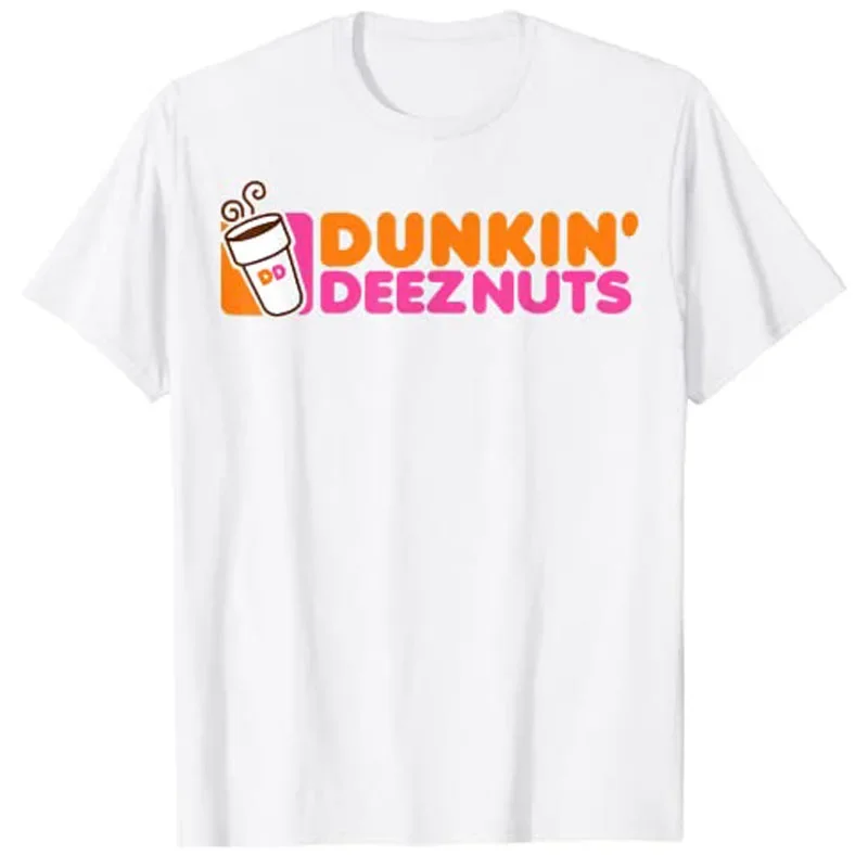 Camiseta de Dunkin' Deez Nuts-Dunkin Deeznuts para mujer, Camiseta de algodón de talla grande Harajuku, ropa estética, camiseta gráfica gótica, Top Suelto