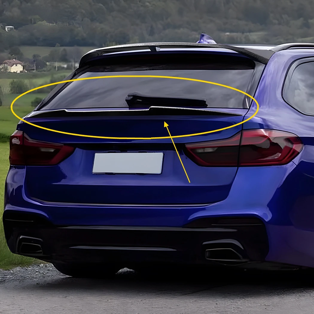 

For BMW 5 Series Touring G31 2018-2023 Car Rear Trunk Spoiler Center Wings Black Carbon Look Body Kit Tuning Accessories