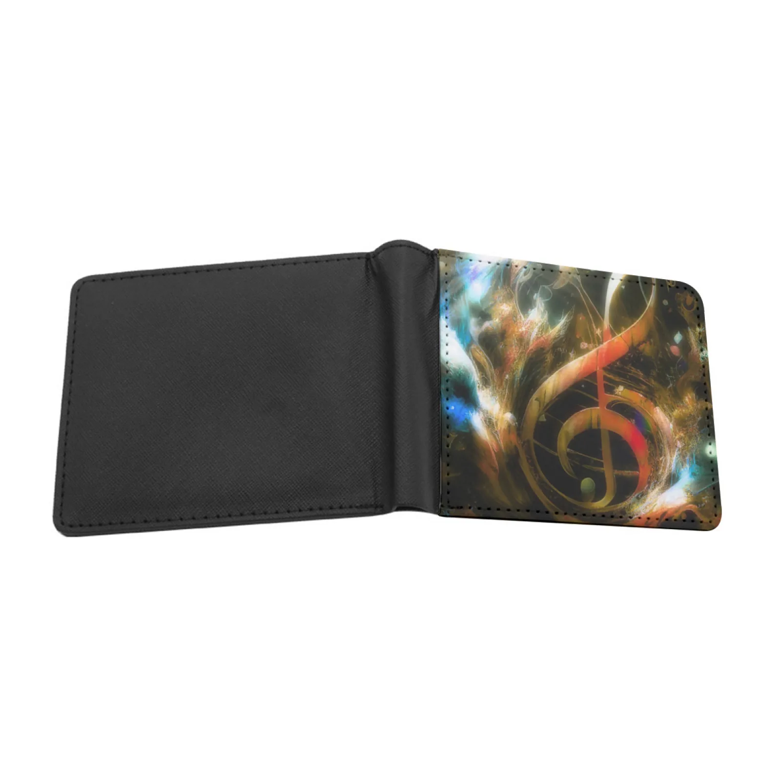 Mystic Music Notes New Print Wallet Short Men Wallets Credit Card Holder Purses Mystic Music Notes Music Notes Musical Notes
