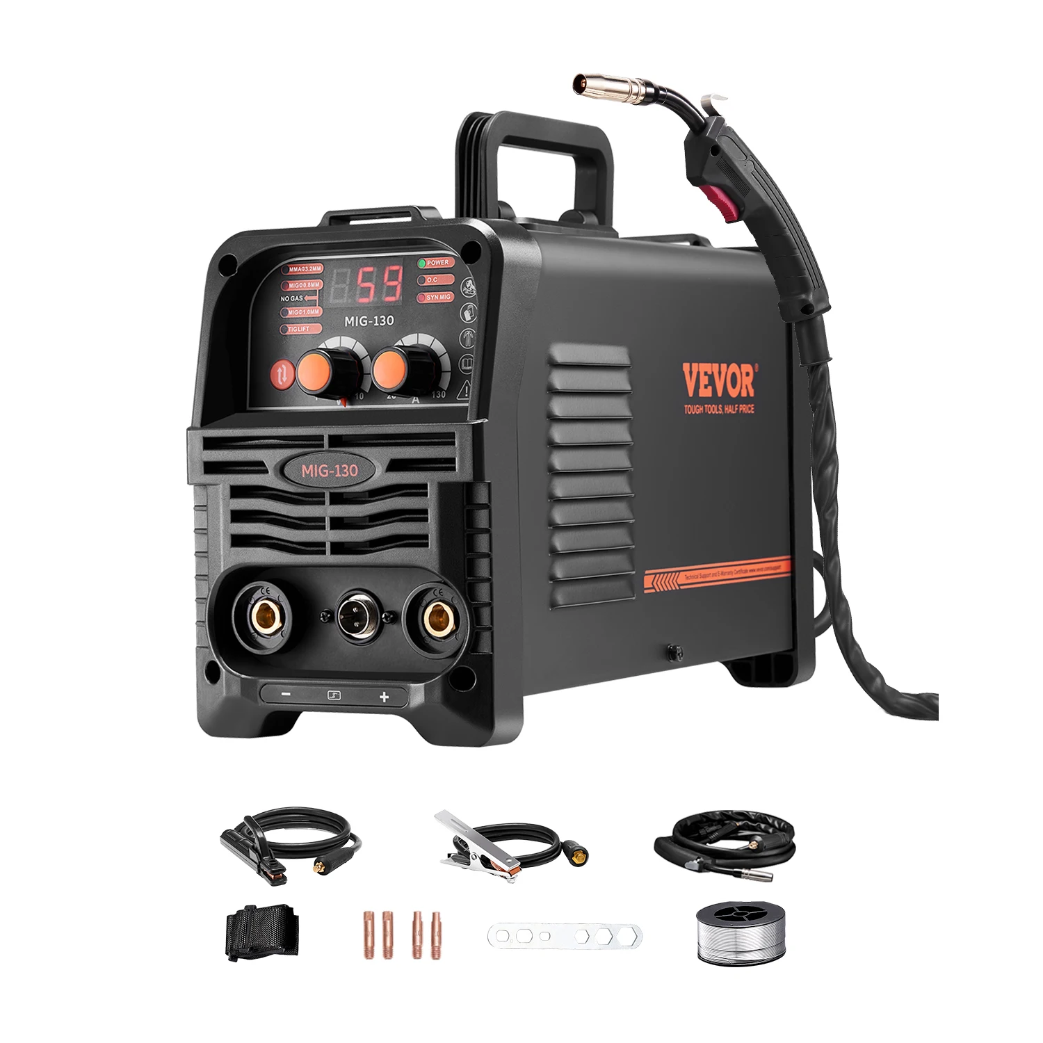 

SucceBuy MIG Welder 130Amp Mig Welding Machine 3-in-1 Portable Mig Welder with IGBT Inverter Technology Digital Display Screen