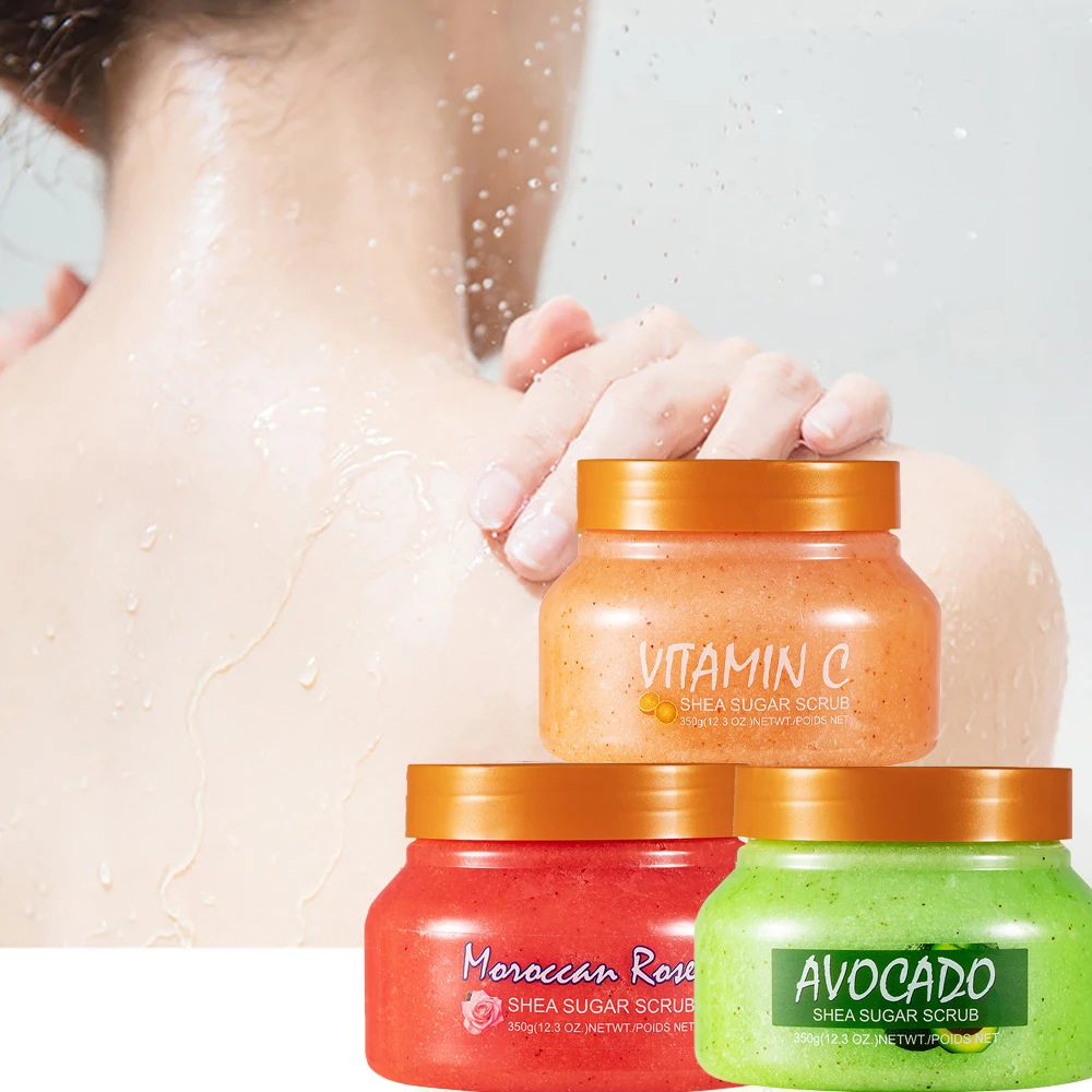 Watermelon AHA Sea Salt Body Scrub Cream Smooth Softens Cuticles Cleansing Skin Whitening Exfoliating Body Care Shower Gel