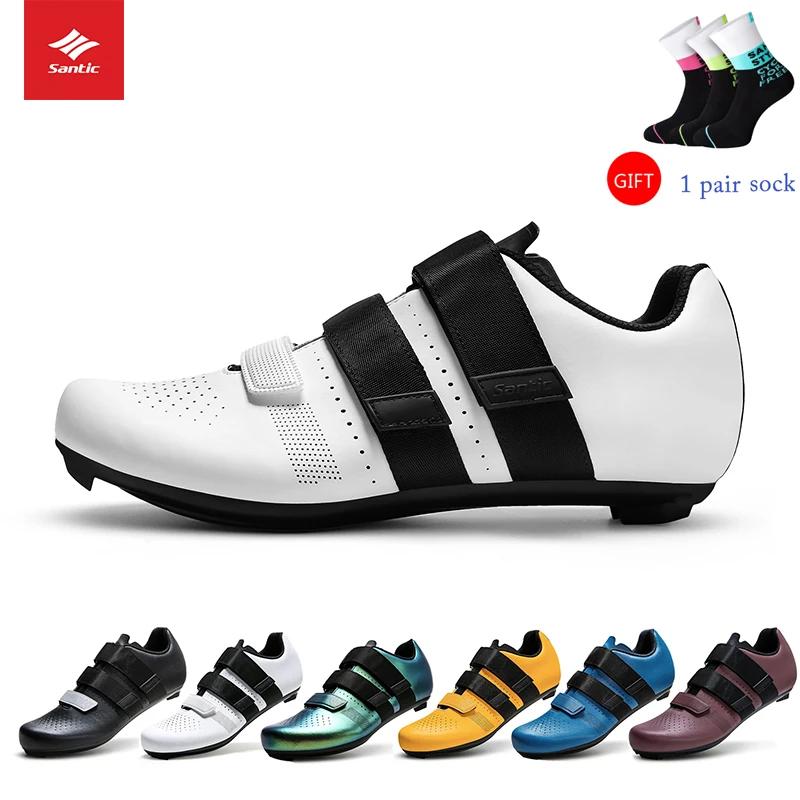 SANTIC Road Bicycle Cycling Bike Shoes Men Lock Shoe Racing Women Bike Self-Locking Shoes Nylon Sole Breathable Sport Shoes