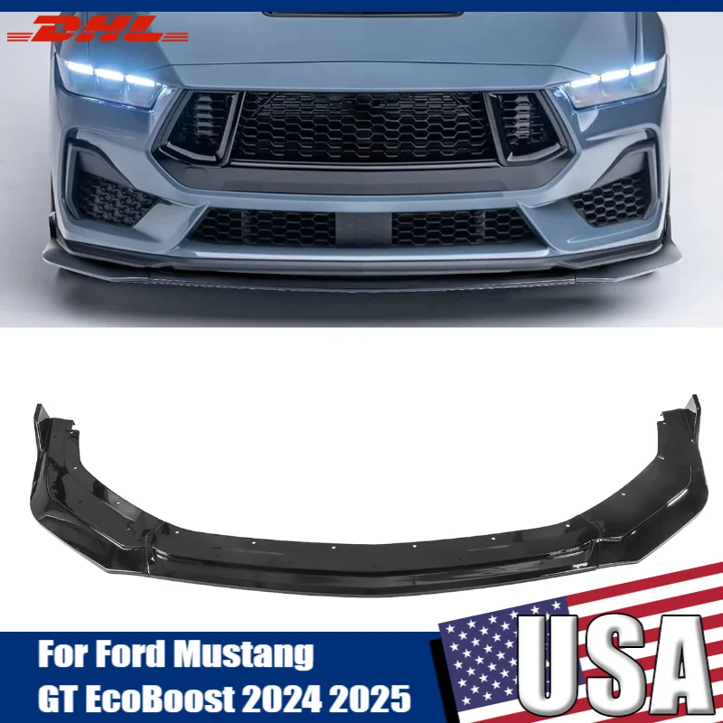 

Bumper Lip For Ford Mustang S650 GT Ecoboost 2024 2025 Front Bumper Spoiler Lip Splitter Diffuser Guard Protection Car Bodykit