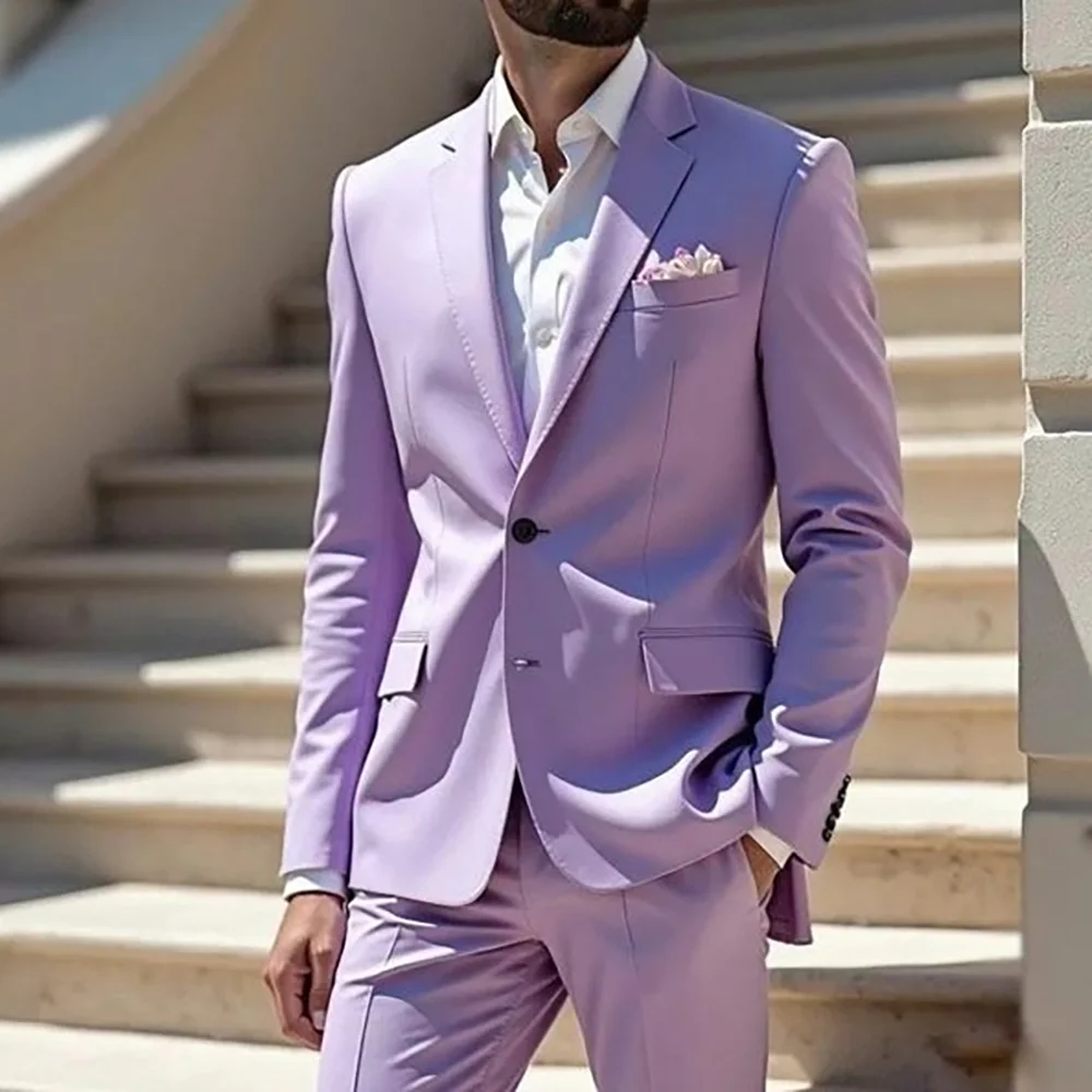 

2025 Summer New Style Solid Color Casual Business Commute Daily Dinner Party Custom 2 Pieces Jacket Pants