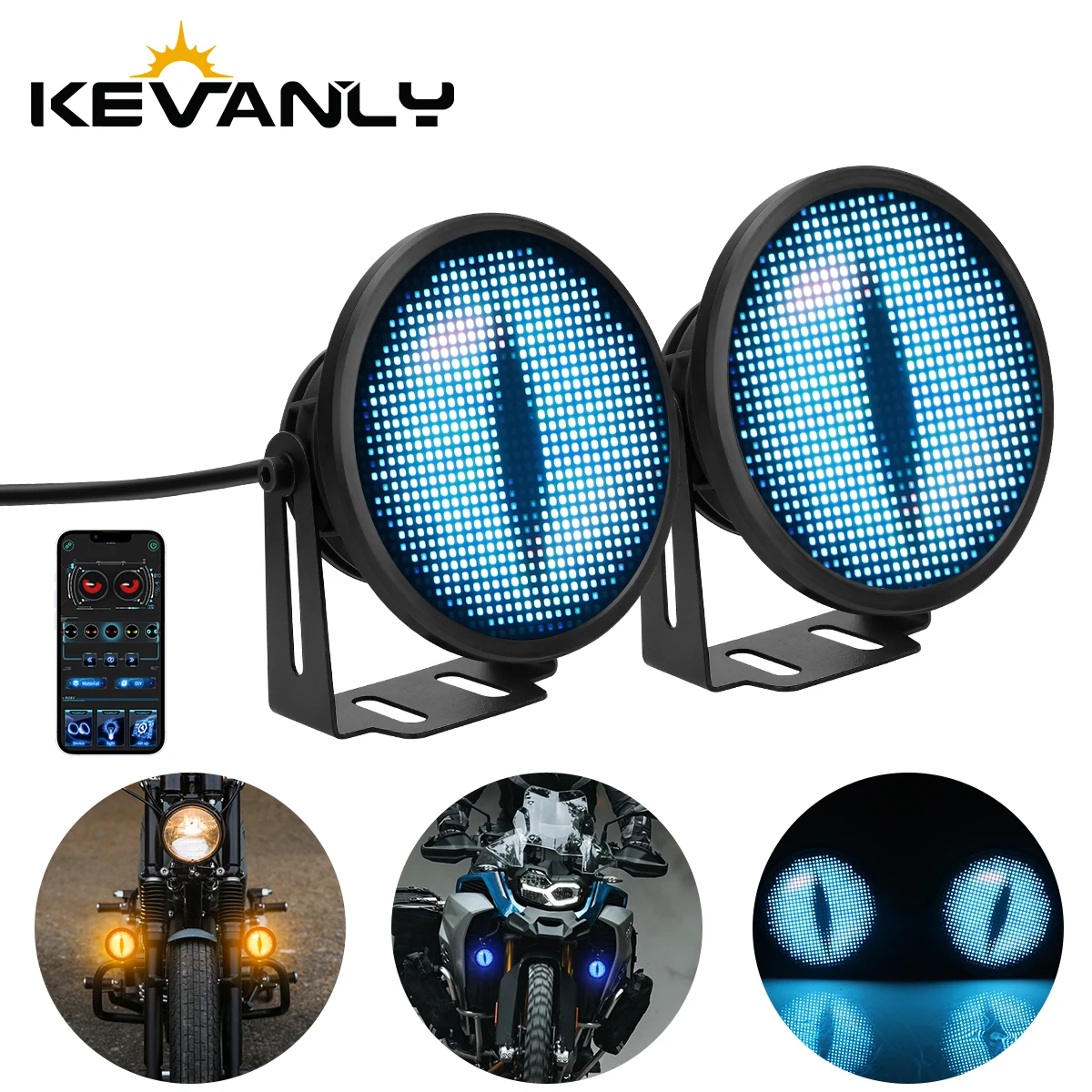2-pcs-devil's-eye-car-headlights-dynamic-screen-lens-with-ambient-light-for-daytime-running-light-fog-lamp-decorative-lights-app