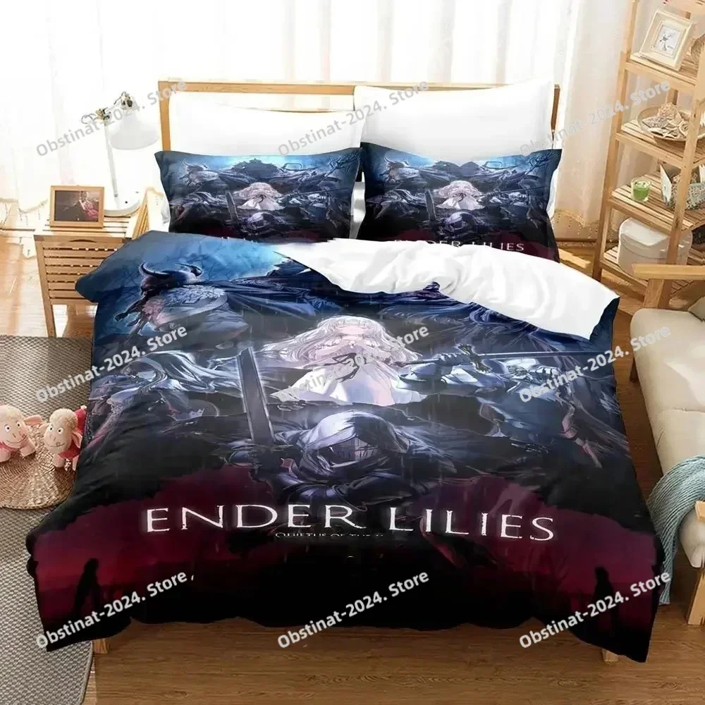 Ender Lilies Quietus of the Knights Set Boys Girls Twin Duvet Cover Pillowcase Bed Kids Adult Home Textileextile Queen King Size