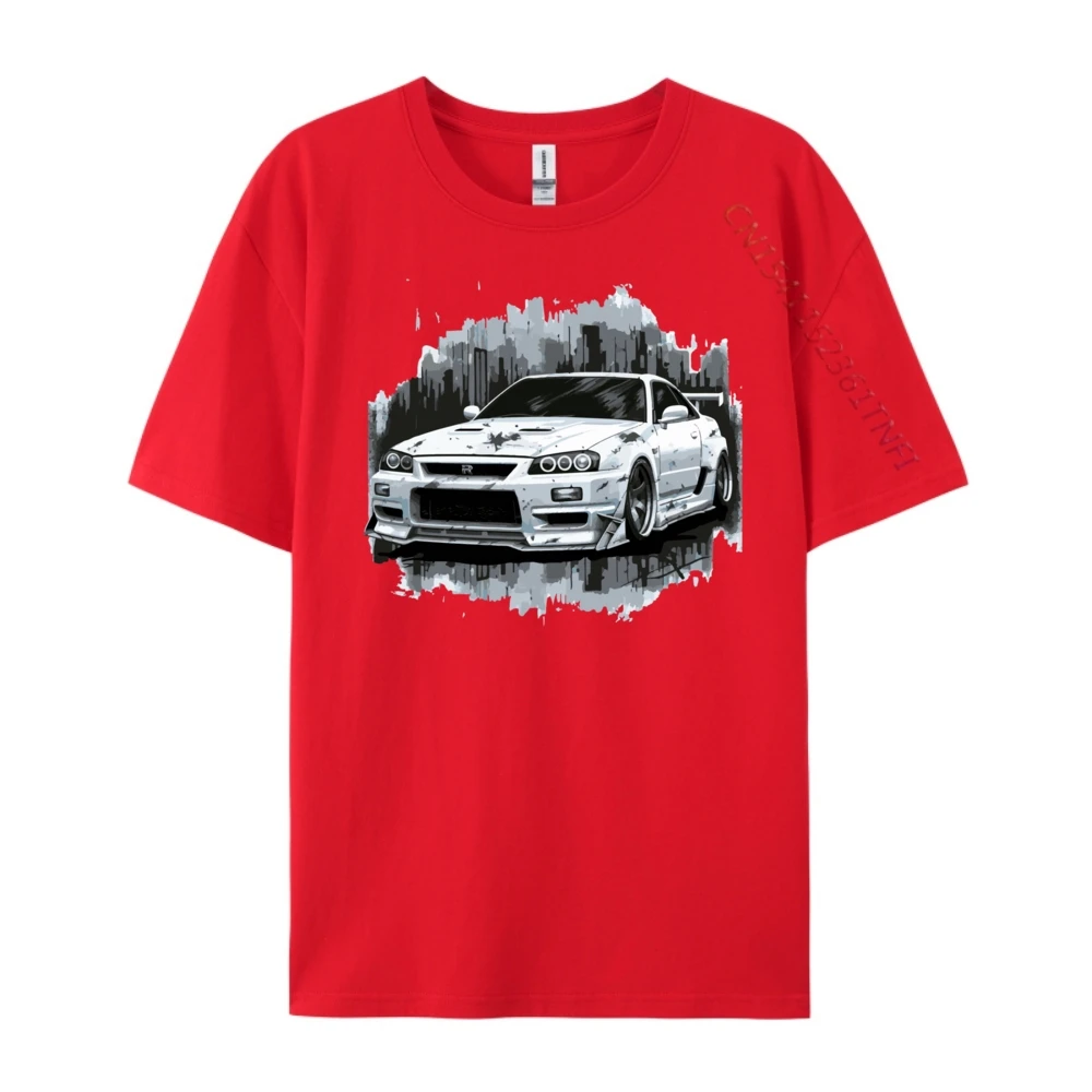 

Skyline Gt R34 Japanese Car Racing Drifting Legend Jdm Plain T Shirts Wholesale Woman Men's T-Shirts Tshirt