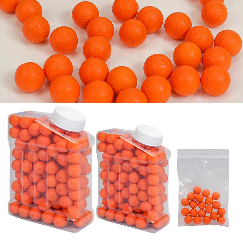 

PU High Elastic Foam Soft Rubber 13mm Orange Ball Bullets for Outdoor CS Game Toy Gun Ammo Parts