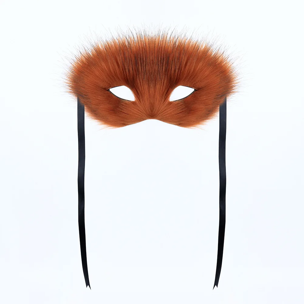 Demi-masque facial en peluche renard pour femmes, Sexy, Cosplay, Animal, chat, fourrure, Halloween, carnaval, déguisement, accessoires de Costume de fête, cadeaux de luxe