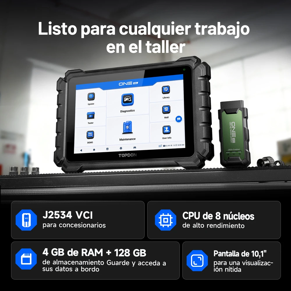 Herramienta de Diagnóstico Automotriz TOPDON para Todos los Sistemas, 50 Funciones, Escáner OBD2, Mapa de Topología, Control Bidireccional, Codificación ECU, ONE LITE