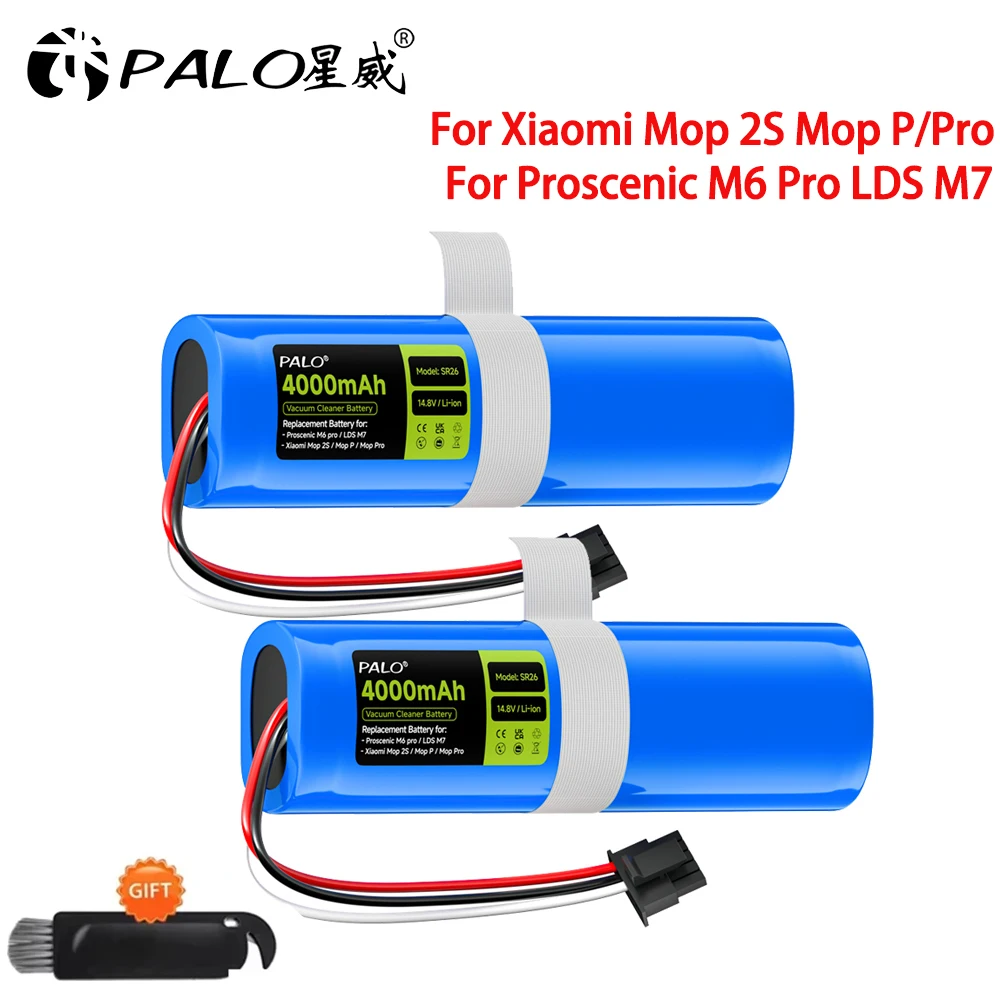 

4000mAh Battery for Proscenic M6 Pro M7 pro 14.8V Lithium Robot Vacuum Cleaner Battery for Xiaomi Mop 2S Mop P Mop Pro Sweeper