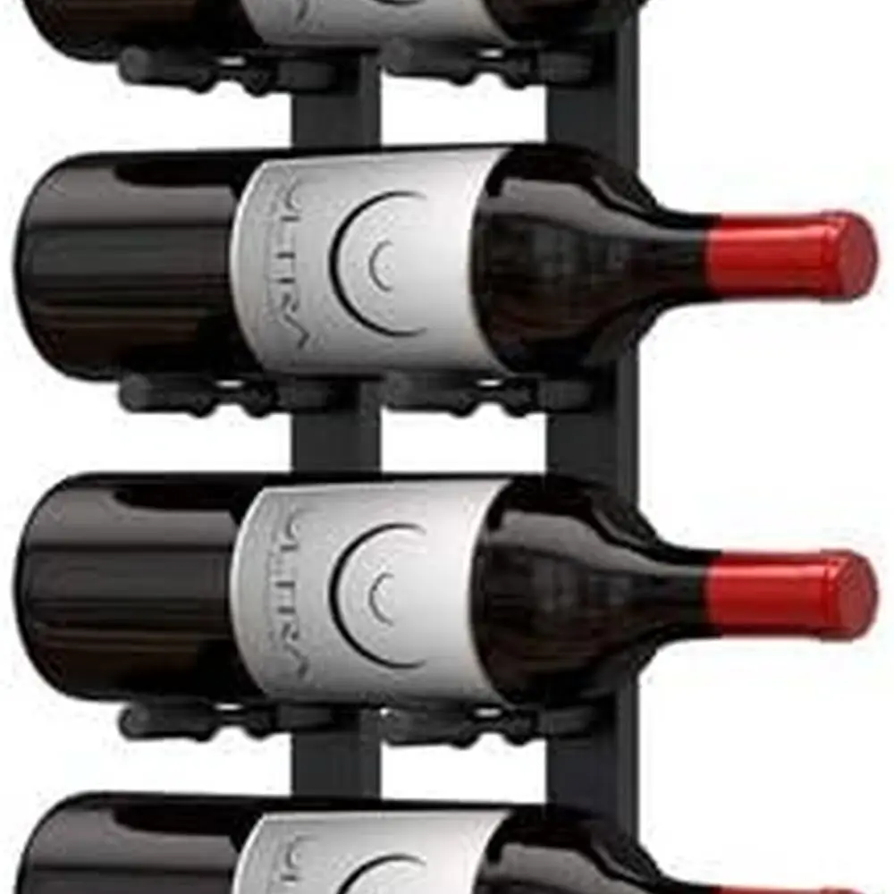 Ultra Wine Racks Wall Mounted Label-Out Wine Racks (4 Foot 1 Deep, Matte Black, 12 Wine Bottles) - Modern Metal  Storage, Mo