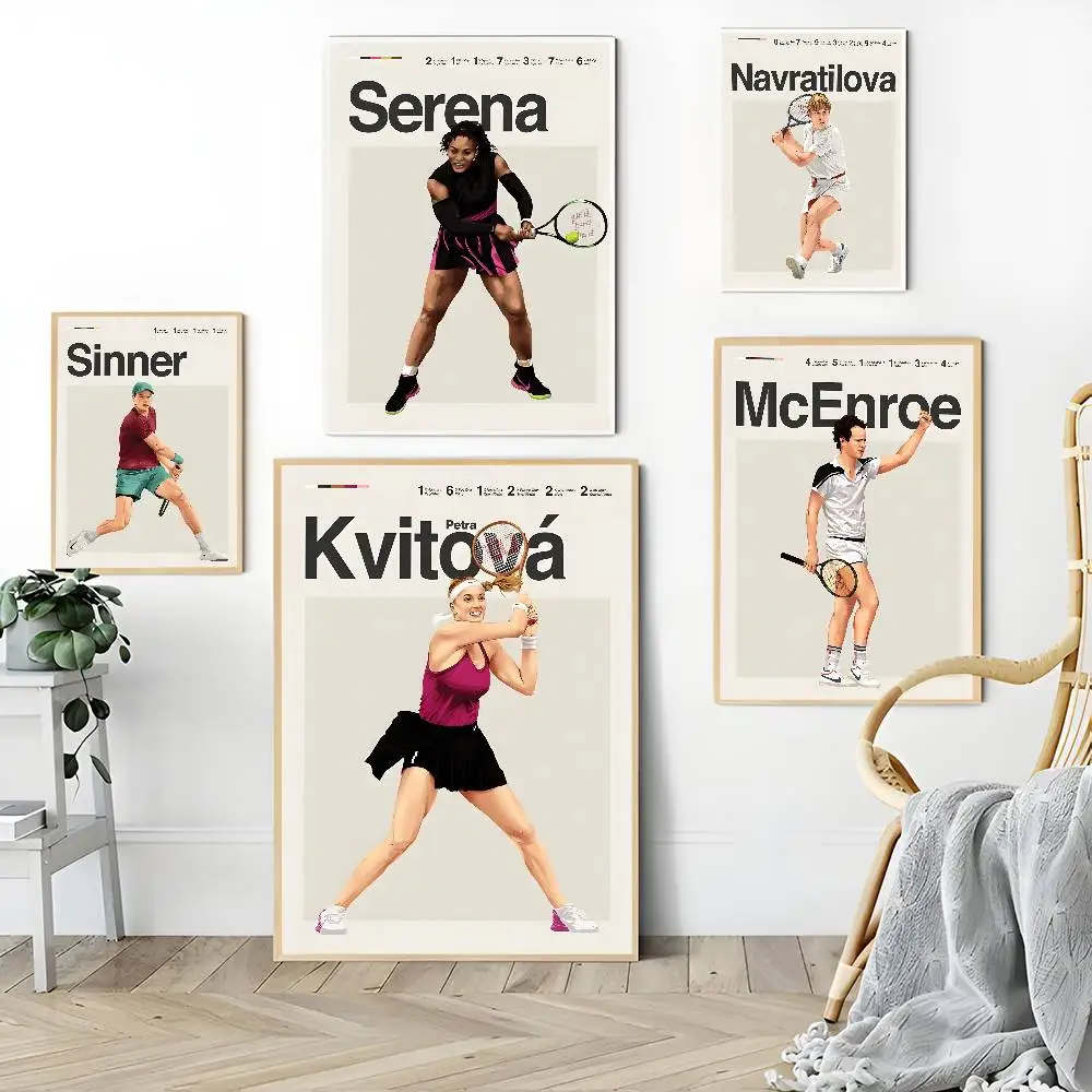 لاعبين التنس ملصقات الفيلم الكلاسيكي خمر غرفة بار مقهى ديكور ملصقات جدار اللوحة #6