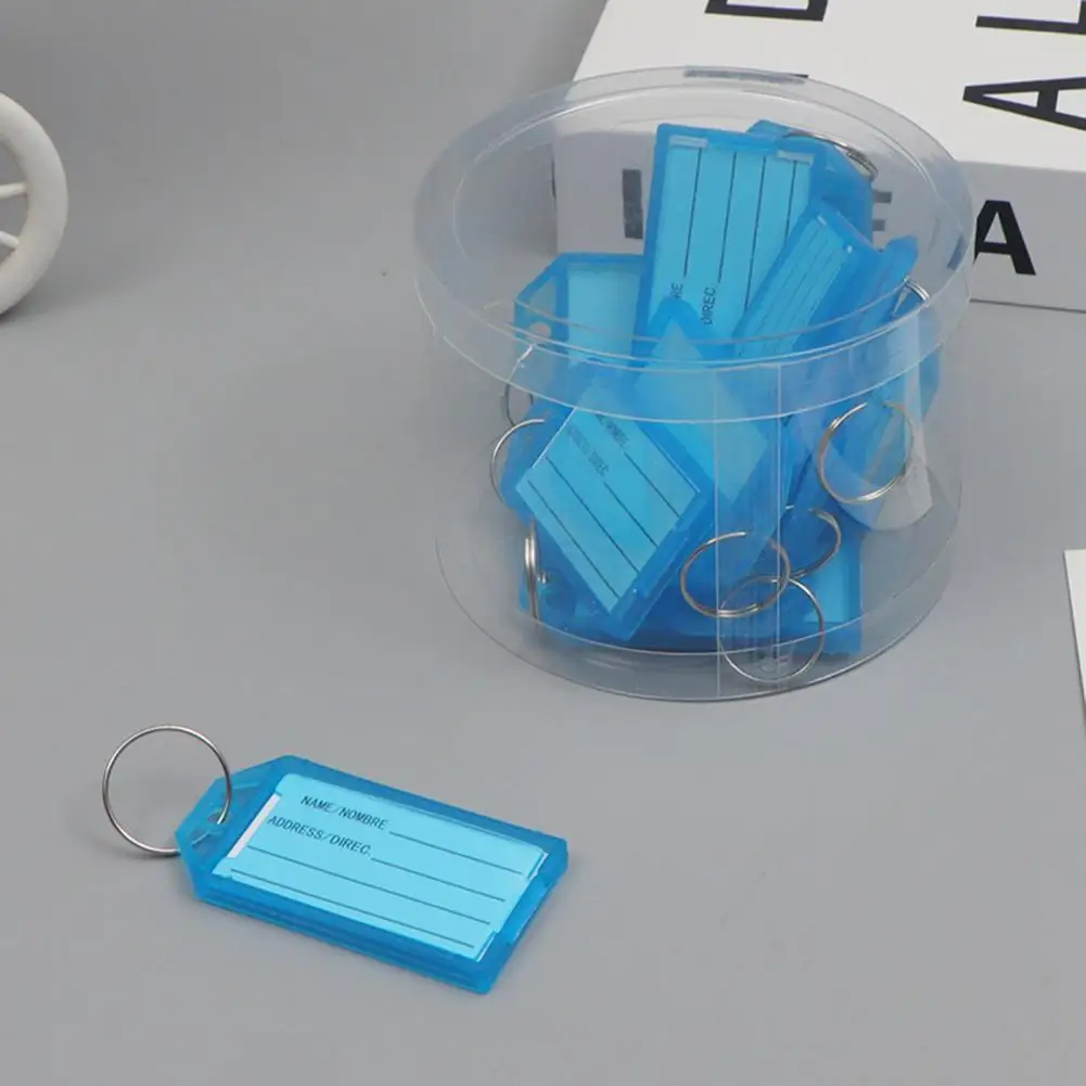 Multi-color Key Tags Set 50pcs Bright Plastic Key Tags with Writable Labels Waterproof Key Identifiers with for Office