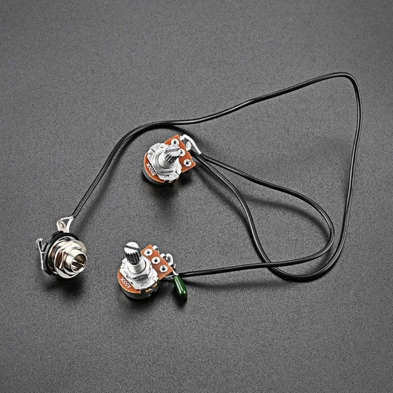 Single Coil Pickup Guitar Wiring Harness Kit for 3/4 String Cigar Box Guitar Part 1V1T Volume Tone Jack Replacement Part 24BD
