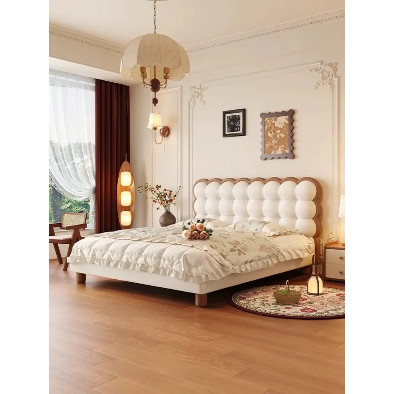 French cream wind biscuits creative children solid wood Internet celebrity leather second lying girl