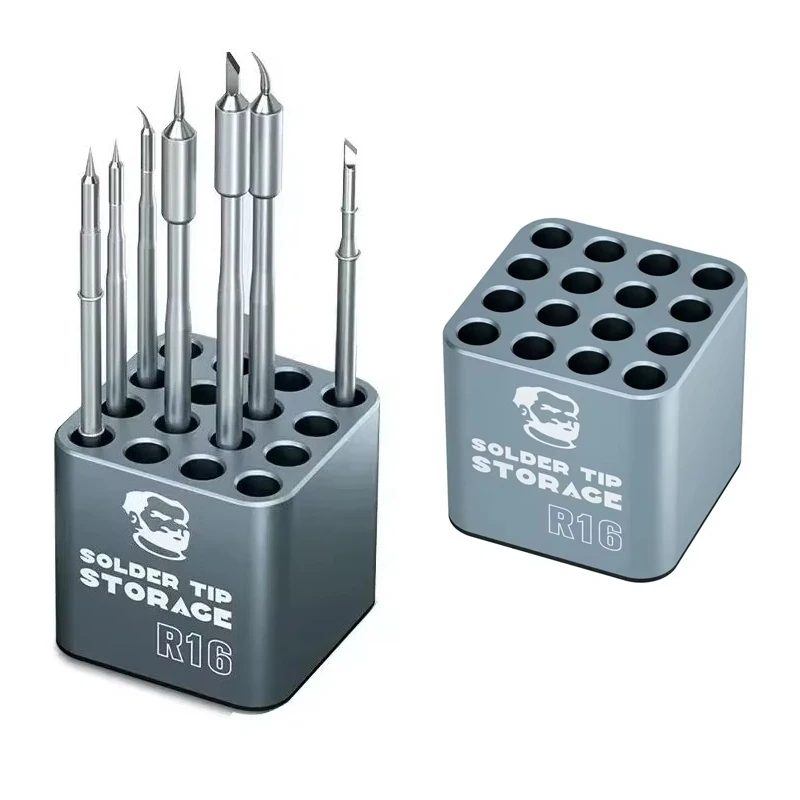 Heating Element Soldering Iron Tips Storage Box For T12 T210/T245/C115 Soldering Station MECHANIC R16