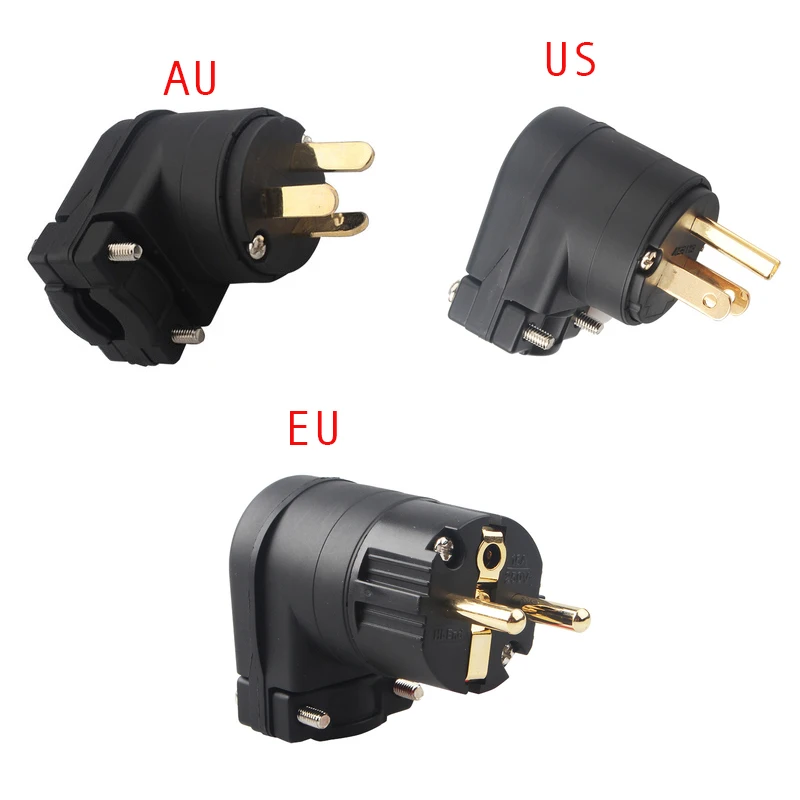Connettore Audio hifi a forma di L curvo F1-12 rame placcato oro EU / AU / US