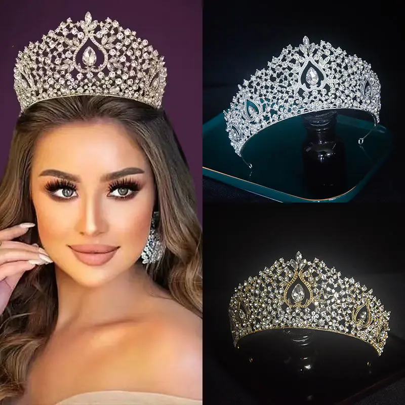 

New European luxury rhinestone bridal crown