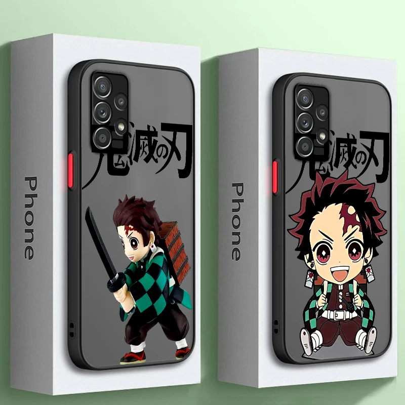 

Demon Slayer Cartoon Anime Frosted Translucent For Samsung Note 20 A35 A03 A54 A31 A22 A34 A14 A24 A04 A55 5G Soft Phone Case