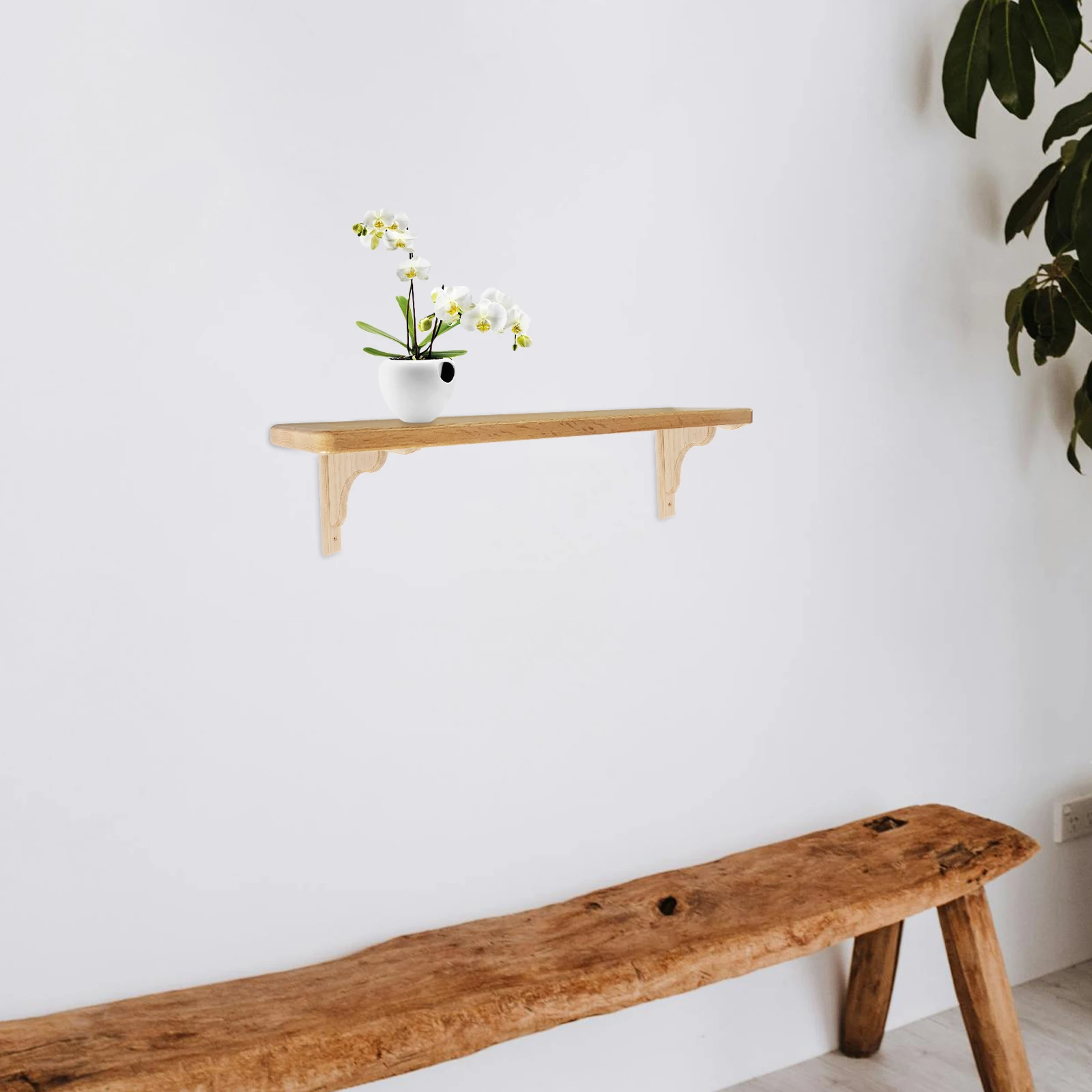 

Wooden Triangular Wall Bracket Solid Wood Rustic Shelf Support Decorative Floating Shelf Bracket for Home Office