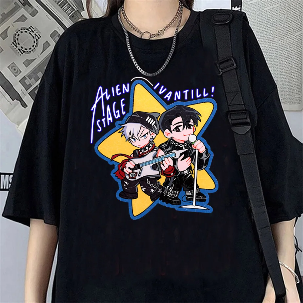 Korean Style Alien Stage T Shirt Men Women Kawaii Cartoon Streetwear Y2k Harajuku Anime Japanese Manga T-shirt