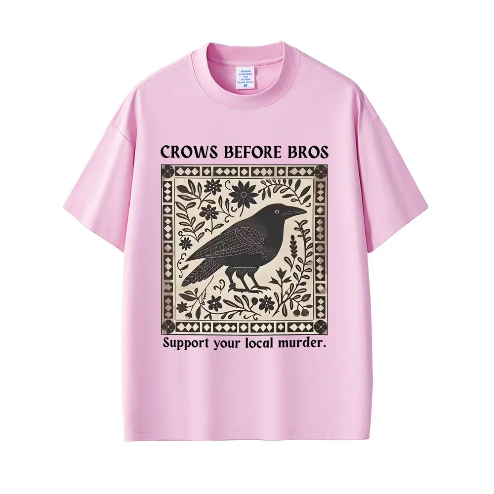 الغربان قبل Bros مضحك ميمي تي شيرت فريد الطيور الطبيعة التي شيرت عادية خمر تي شيرت المتضخم تي شيرت تنفس #4