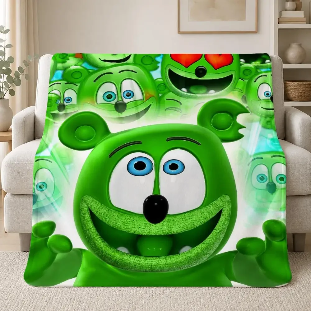 Funny Animated Music Character Gummibar Throw Soft Plush Flannel Throw Blanket Sofa Bed Travel Home Decor