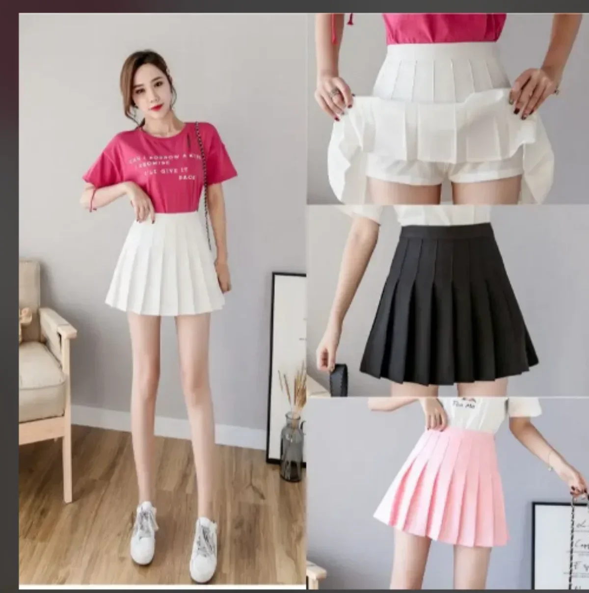 Sexy Women Pleated Skirts High Waist Summer Vintage Mini Skirts Korean Tennis Student White Designed Dance Skirt