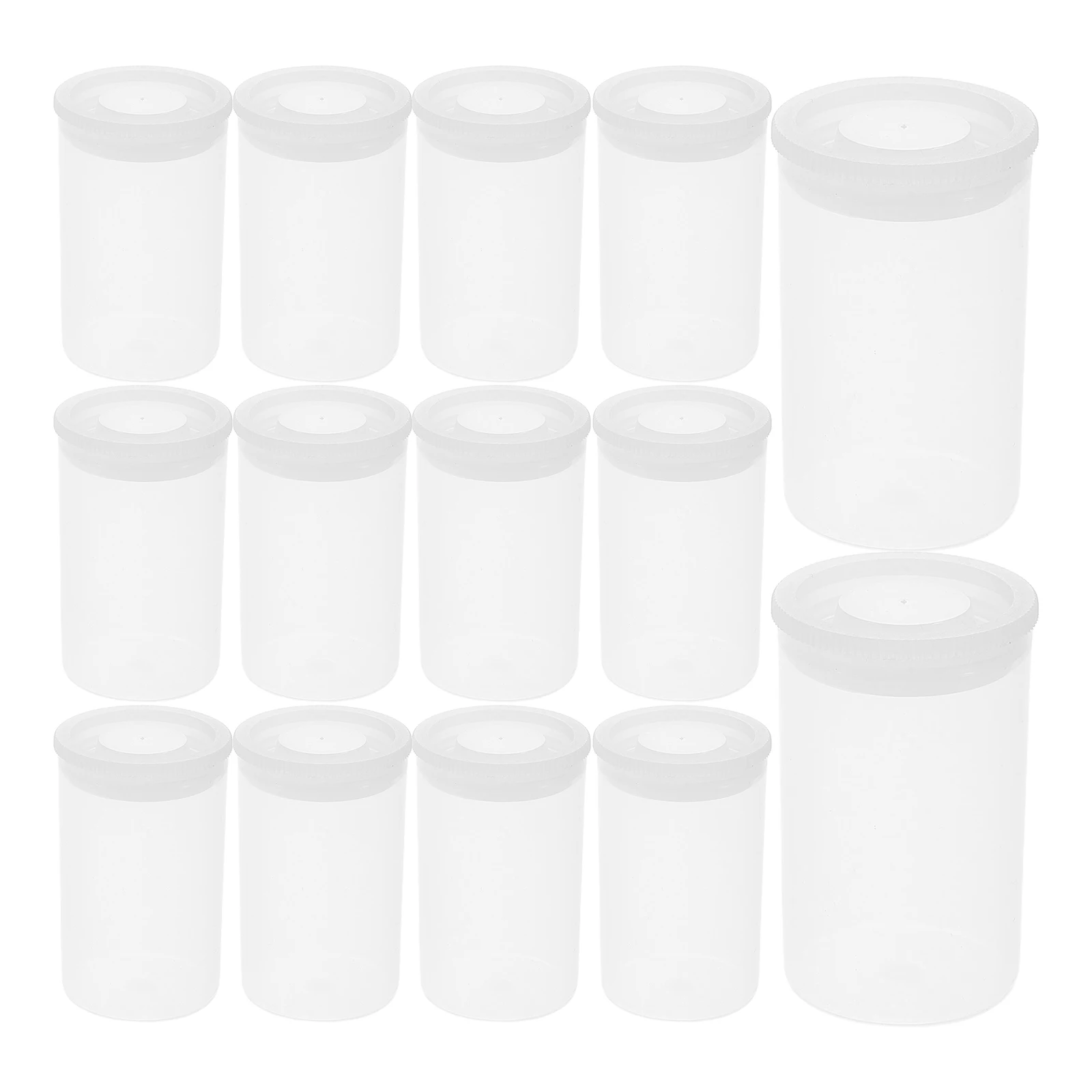 

200pcs Film Canisters Airtight Waterproof Bead Containers Straight Caps Coins Organizer Storage Plastic Sewing Keys Holder
