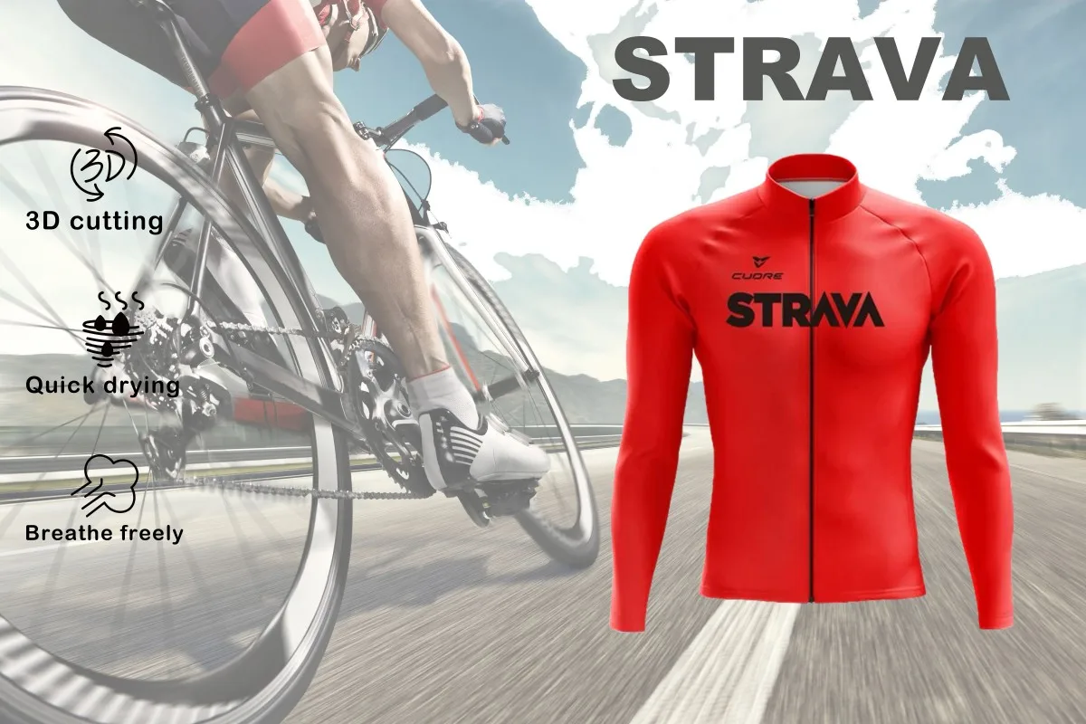 STRAVA Herrenjacke, Trikot, Rennrad, Mountainbike, langärmelig, Radfahren, Radfahren, Sport, Outdoor, Camping, Weihnachten, Fahrradausrüstung, Geschenke