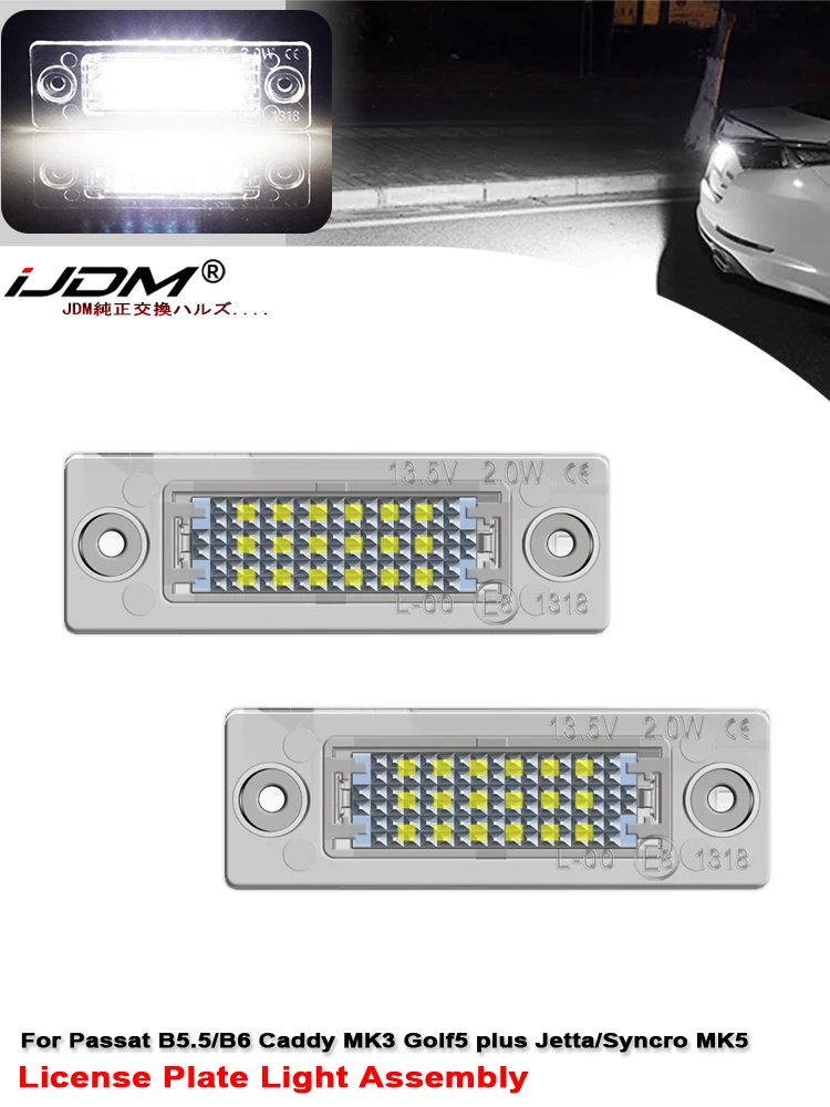 12V Car License Plate Lights Rear Lamp LED Canbus Error Free Automotive Accessories For VW Passat Touran Golf Jetta MK5 T5 SKODA